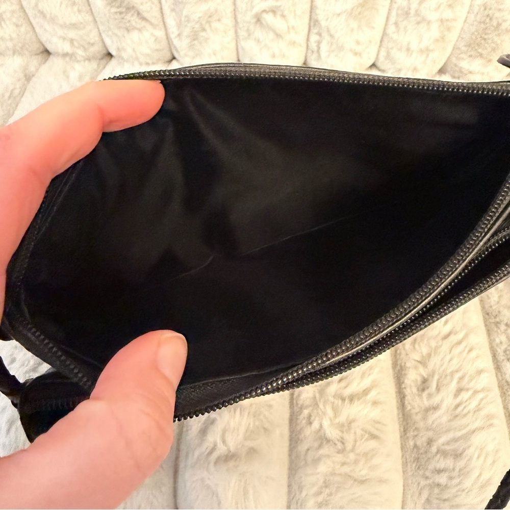 Brighton black pebble leather crossbody bag with a silver heart accent - Picture 5 of 8